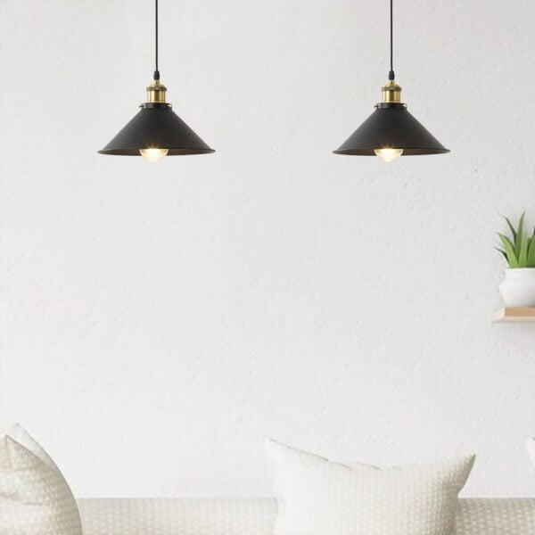 black industrial hanging lamp is one of best type of hallway lighting
