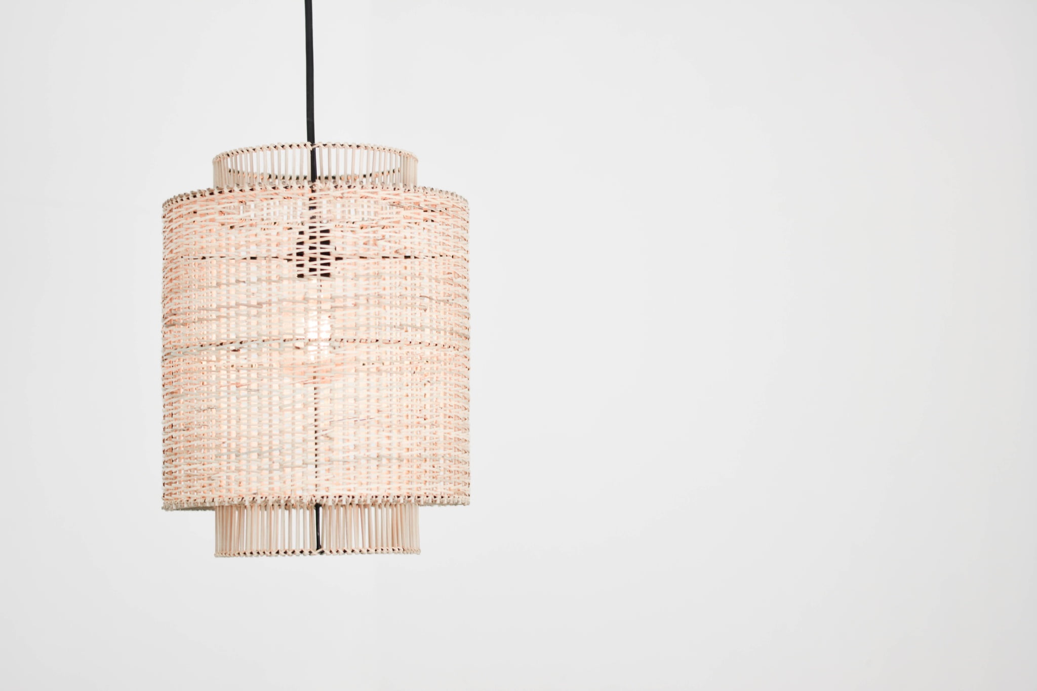 Light with rattan cover